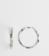 Glam With A Twist Rhinestone Hoop Earrings