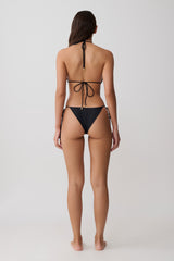Blossom Side Tie Bikini Bottom - Black